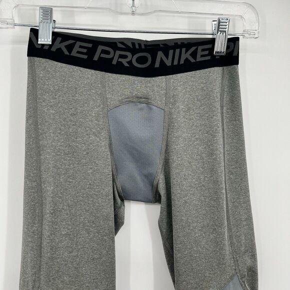 Lot 2 Nike Pro Dri Fit Tight Mens M Black Gray Cropped Leggings Workout Athletic - Picture 13 of 16
